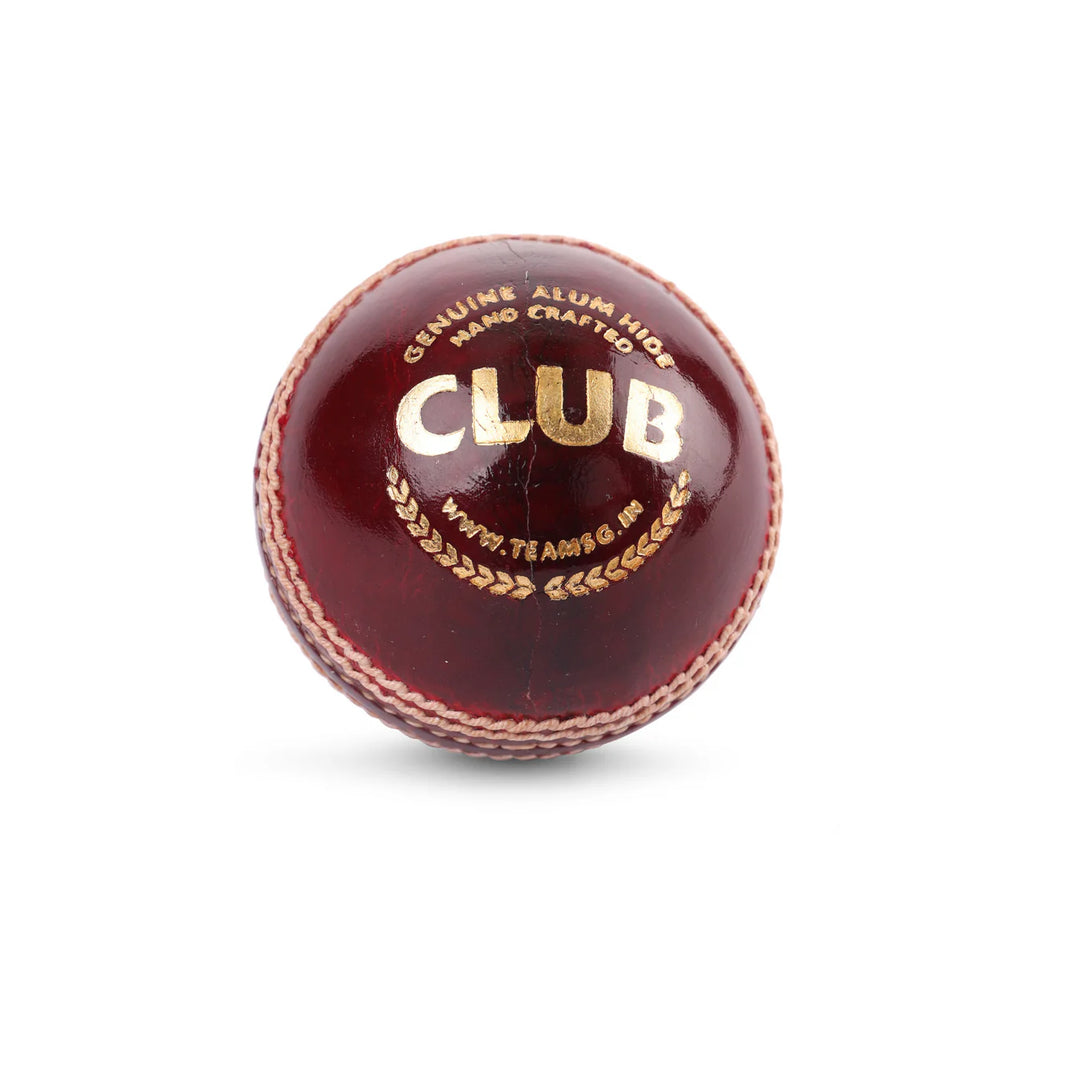 SG Club Red Cricket Ball | Durable Leather Ball for Practice & Match Play