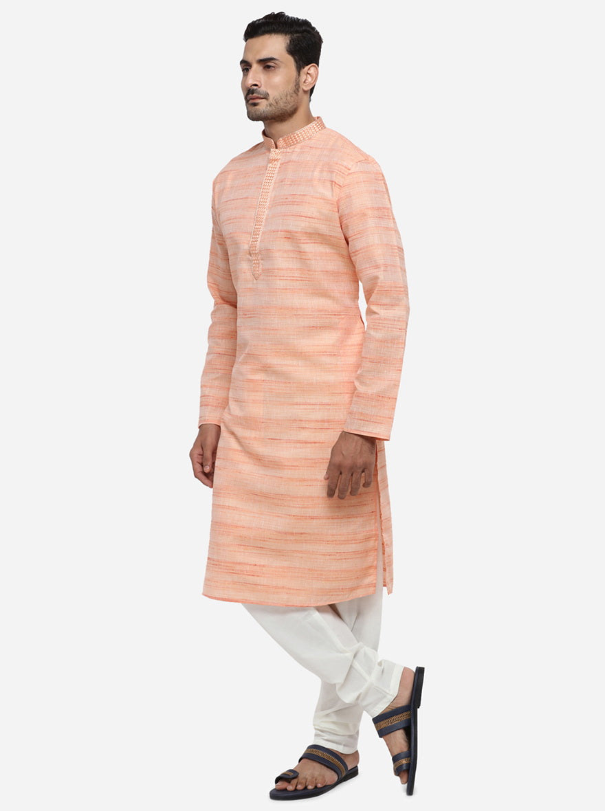 Stylish peach kurta set offering all-day comfort and elegance.