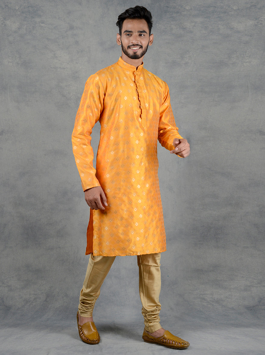 Celebrate in style with our yellow kurta set, designed for elegance and comfort.