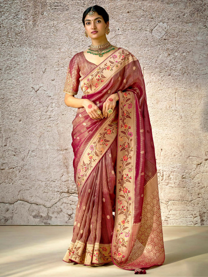 Vibrant color silk saree crafted for elegance and style.