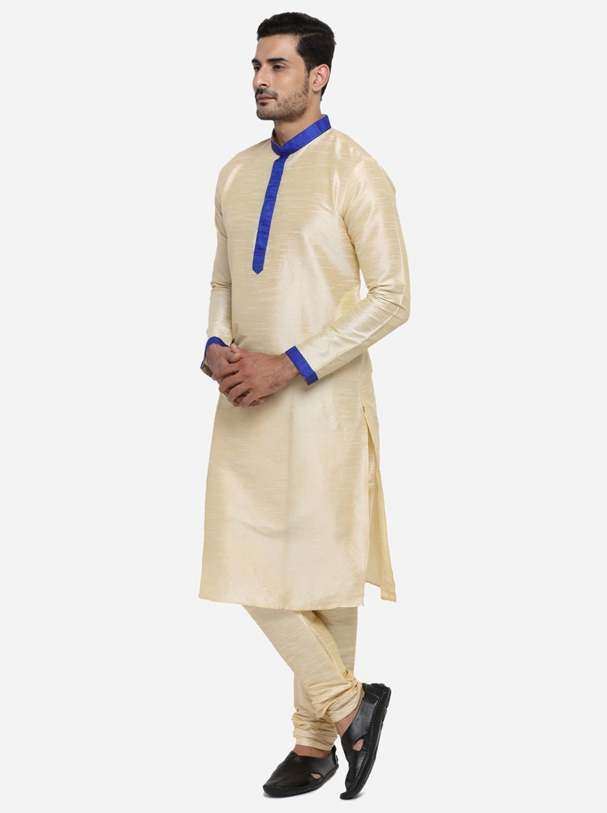 Stylish light golden kurta pajama offering comfort and chic appeal.