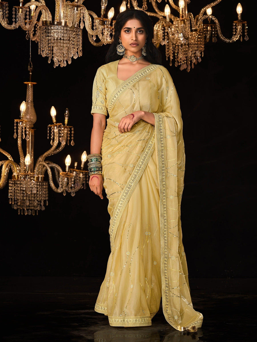 Yellow silk saree crafted for elegance and style.