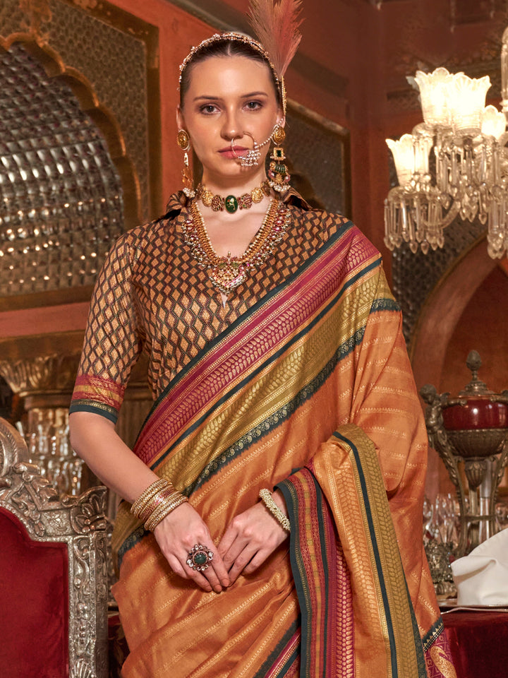 Vibrant color luxurious fabric exclusive attire crafted for elegance and style.