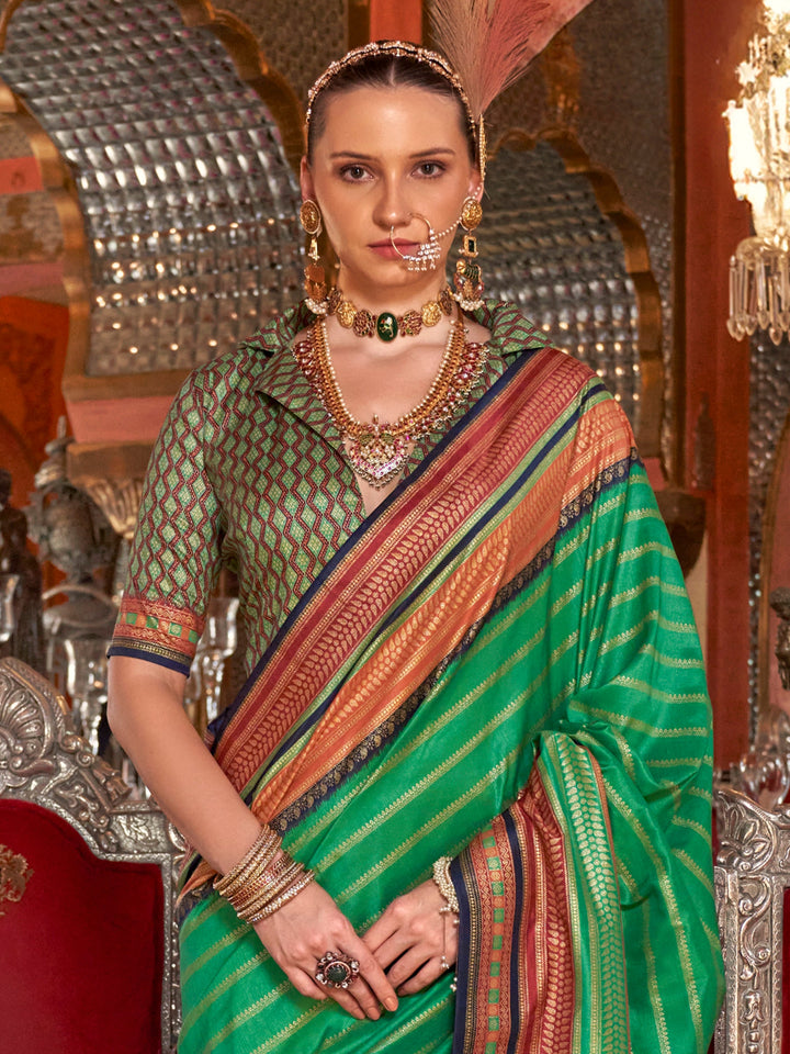 Vibrant color luxurious fabric exclusive attire crafted for elegance and style.