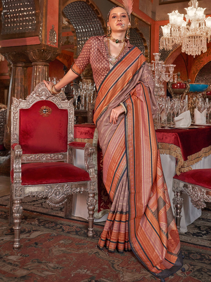 Red silk saree crafted for elegance and style.