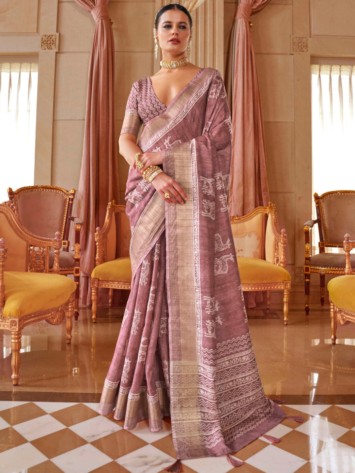 Purple silk saree crafted for elegance and style.