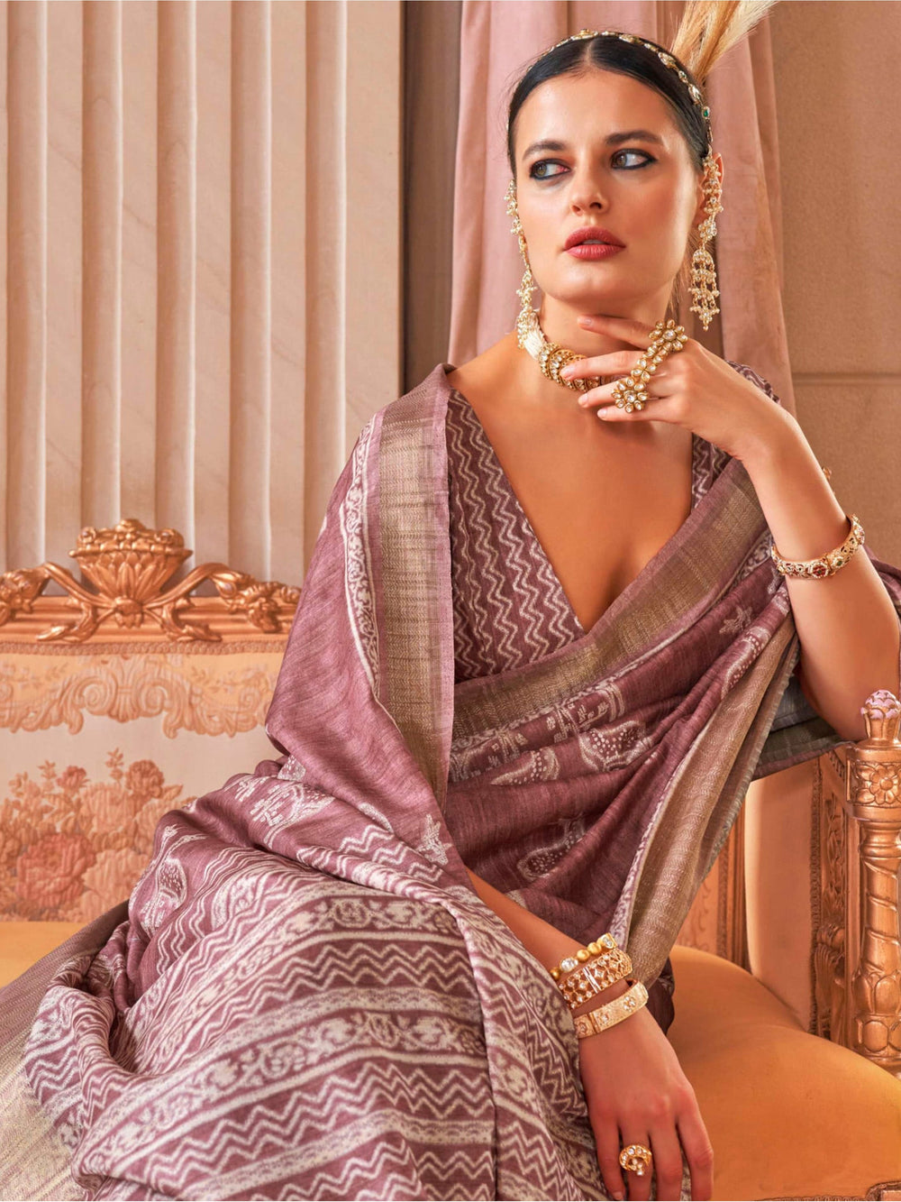 Vibrant color luxurious fabric exclusive attire crafted for elegance and style.