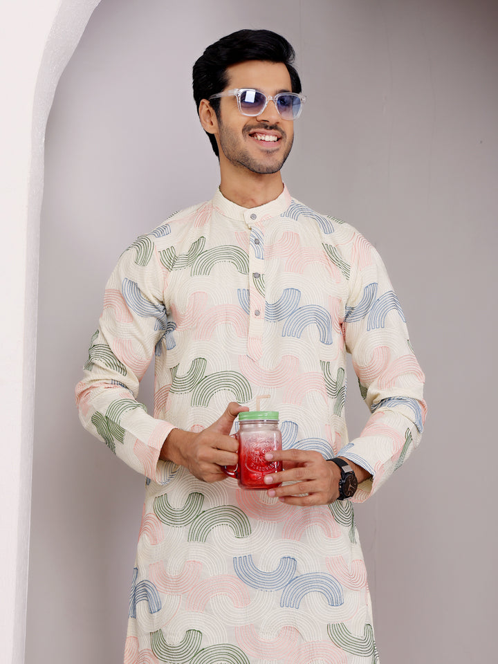 Designer men's kurta for festive occasions with intricate details.