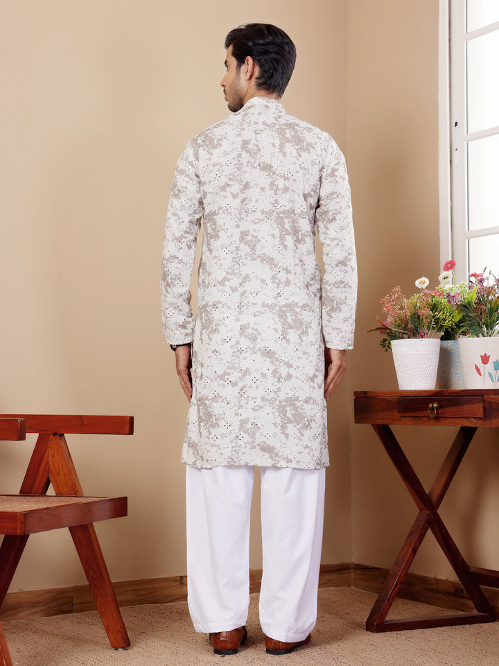 Elegant Kurta for Men | Mirror Work Detailing in Premium Viscose for Festivals