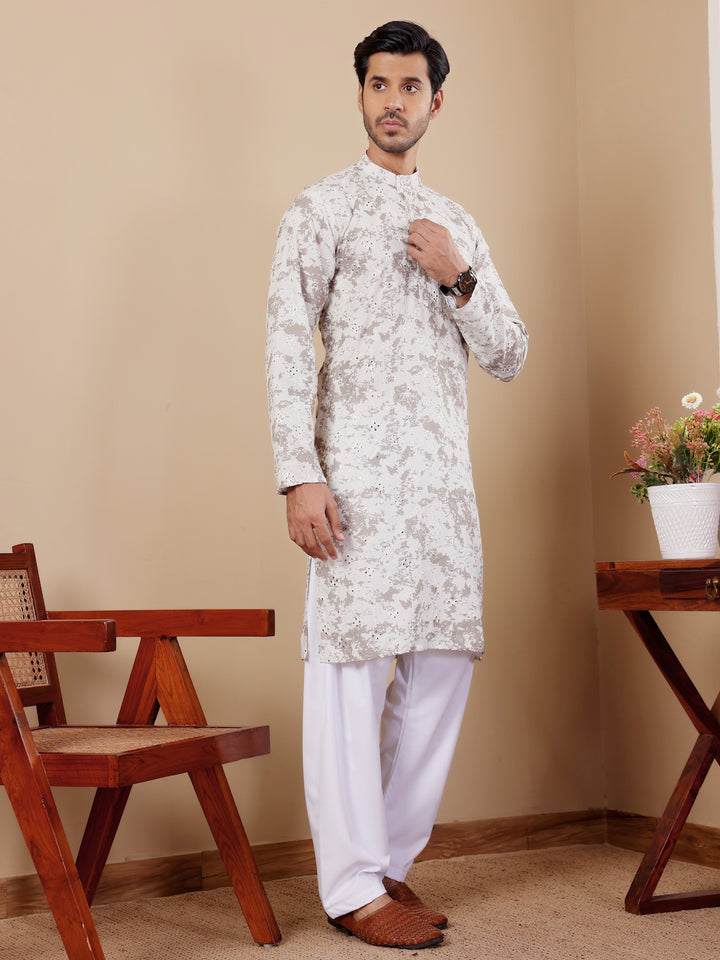 Elegant Kurta for Men | Mirror Work Detailing in Premium Viscose for Festivals