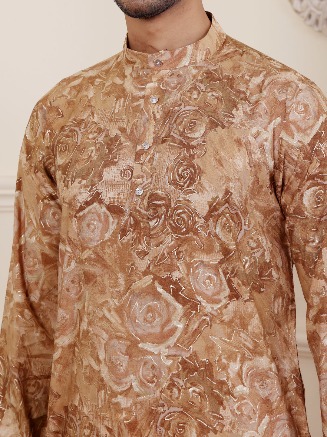 Premium light brown kurta for weddings and festive occasions