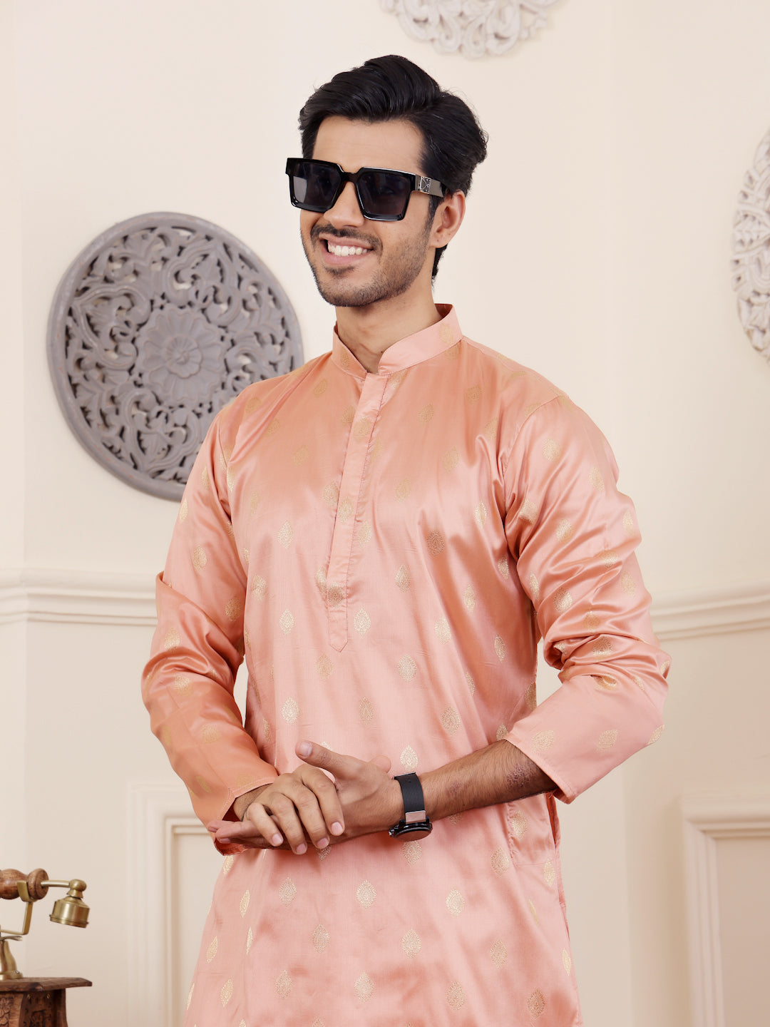 Premium Viscose Kurta for Men | Timeless Elegance with Handwoven Motifs