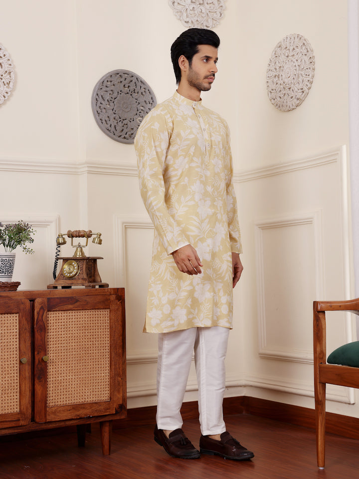 Haldi special modal silk kurta paired with luxurious art silk pajama