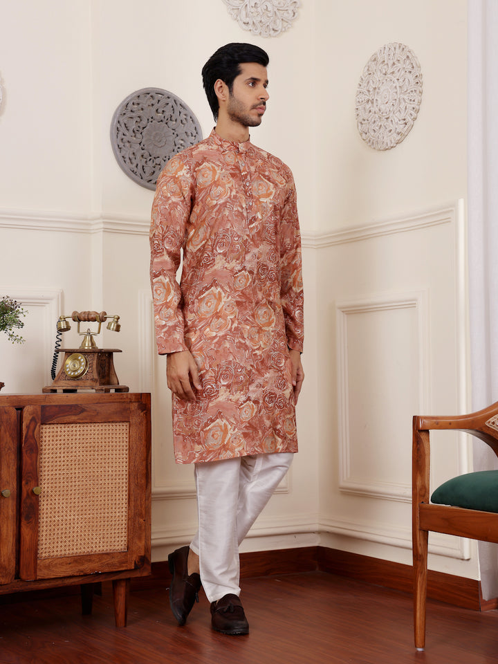 Sophisticated art silk bottom paired with a stylish kurta