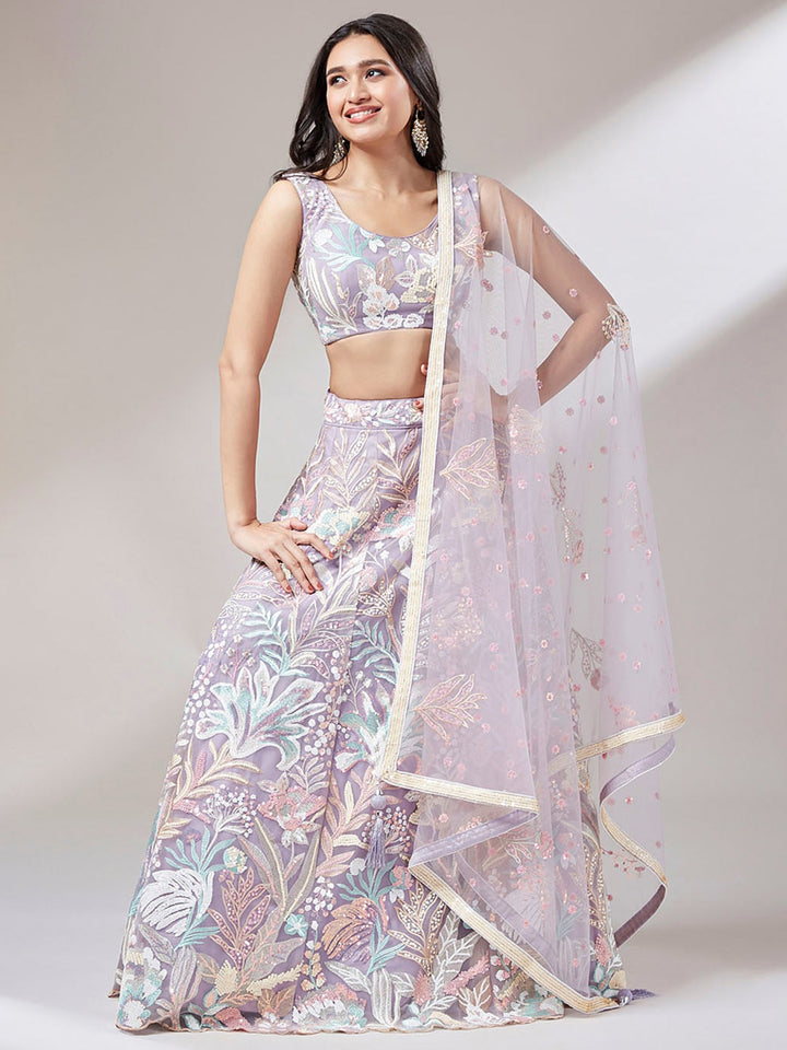 Lavish Lavender Lehenga | Bridal Wear with Matching Blouse & Dupatta