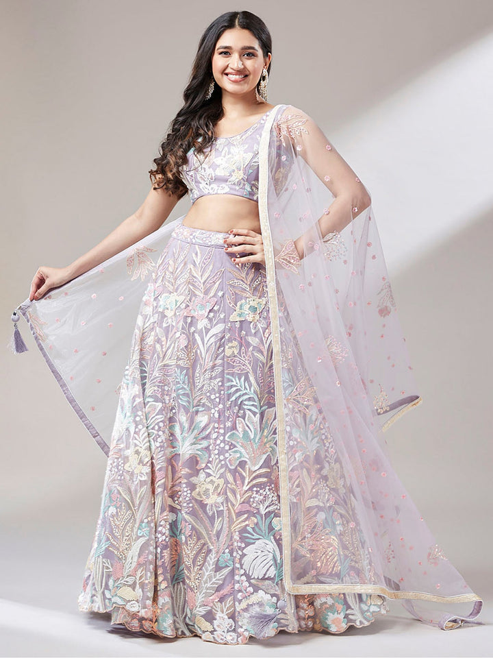 Lavish Lavender Lehenga | Bridal Wear with Matching Blouse & Dupatta