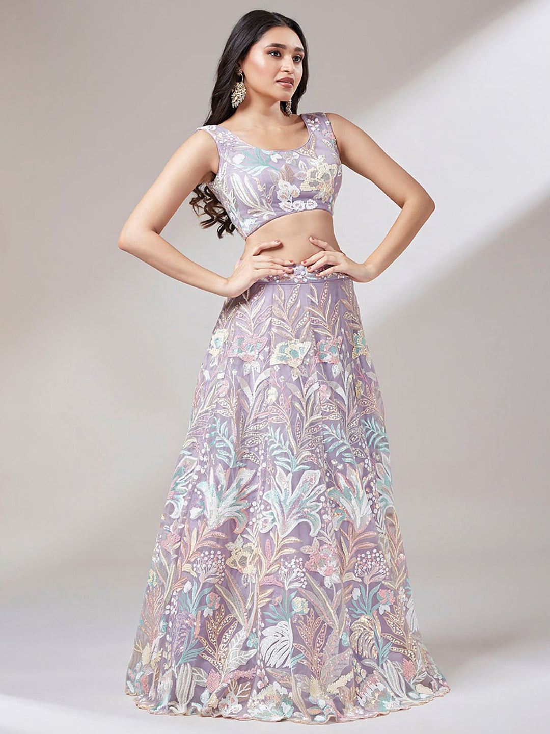 Lavish Lavender Lehenga | Bridal Wear with Matching Blouse & Dupatta