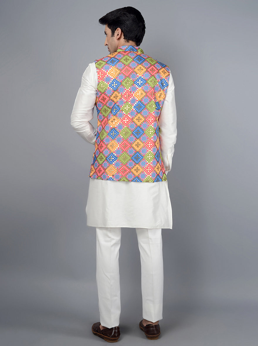 Chic blue Bandhgala jacket crafted for comfort and sophistication at any special occasion.