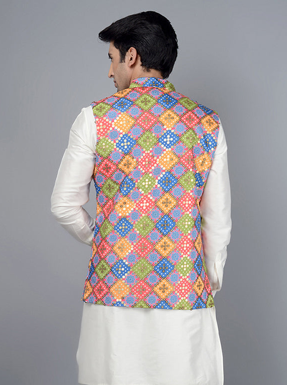 Stylish Multicolor Koti Jacket | Designer Nehru Jacket Style