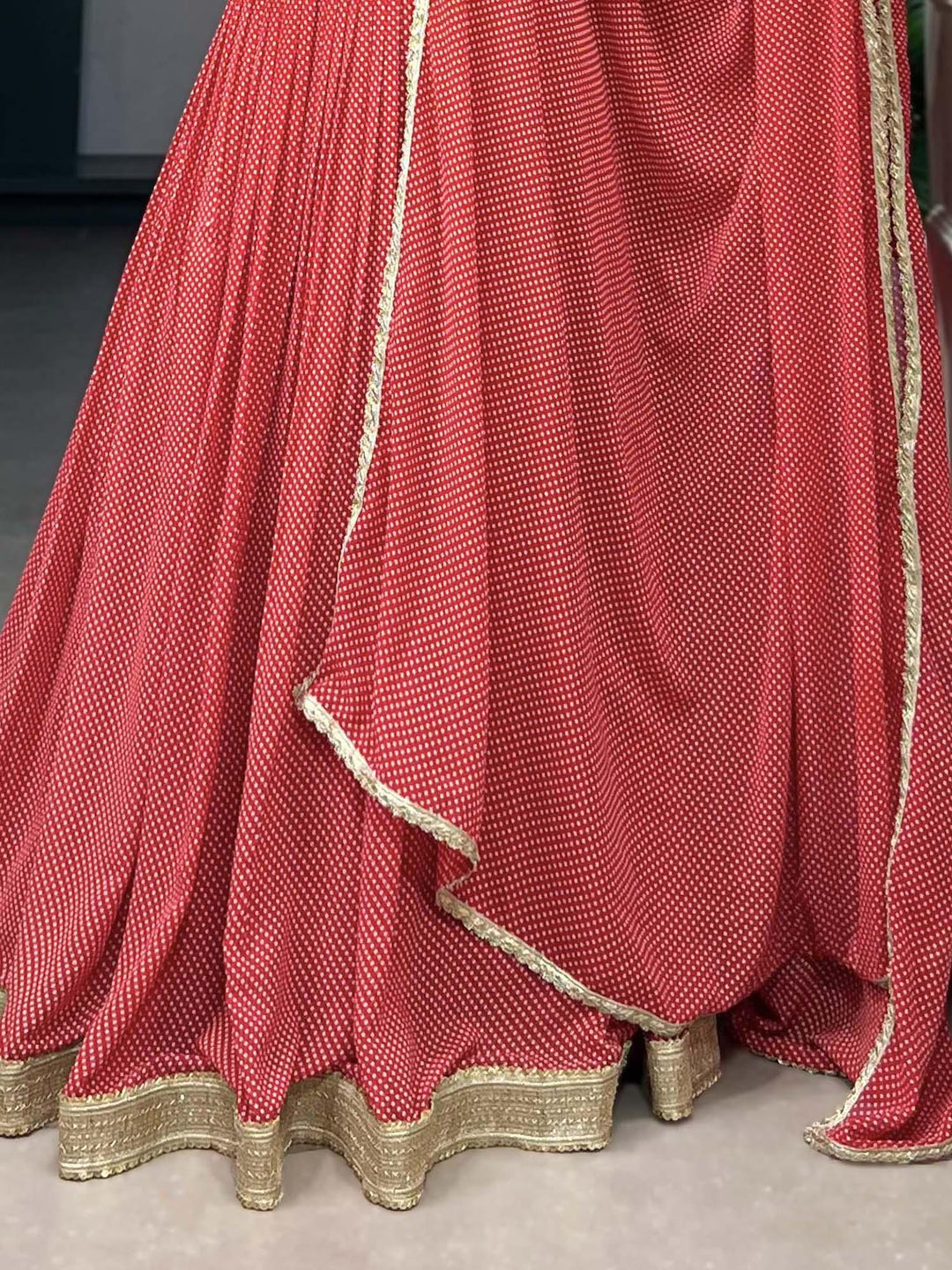 Beautiful Red Georgette Lehenga | Perfect for Festivals & Weddings