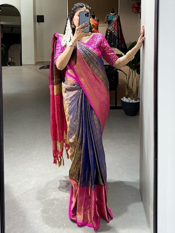 Pink silk saree crafted for elegance and style.