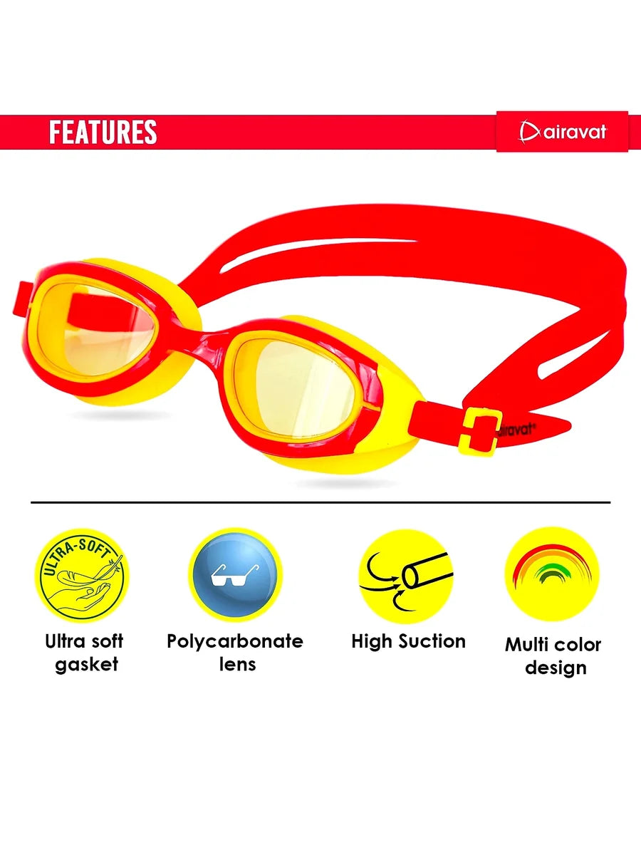 Airavat 1022 Swimming Goggles for Adults: Comfortable Fit, Clear Vision, and UV Protection for Lap Swimming and Training