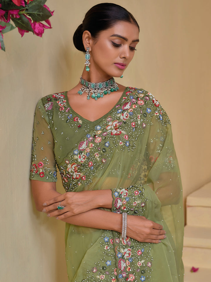 Vibrant color luxurious fabric exclusive attire crafted for elegance and style.