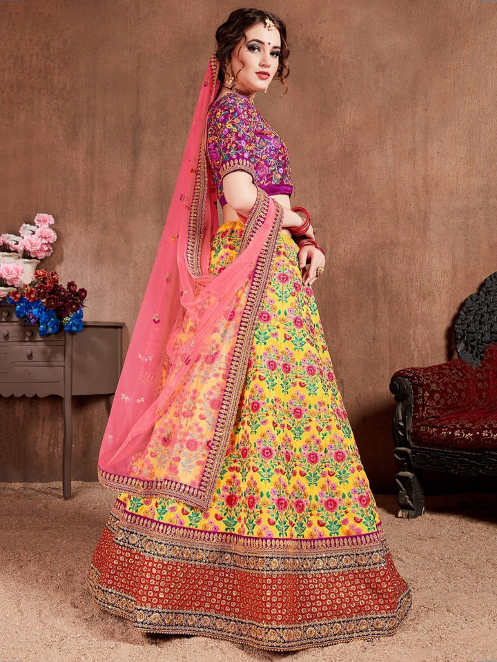 Lovely Yellow Bridal Lehenga | Traditional Embroidered Lehenga Choli