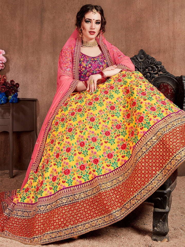 Lovely Yellow Bridal Lehenga | Traditional Embroidered Lehenga Choli