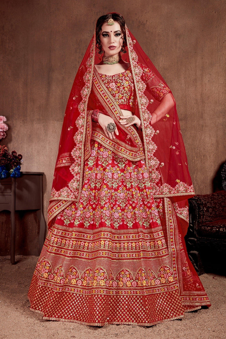 Flattering Red Bridal Lehenga | Designer Lehenga Choli Set for Women