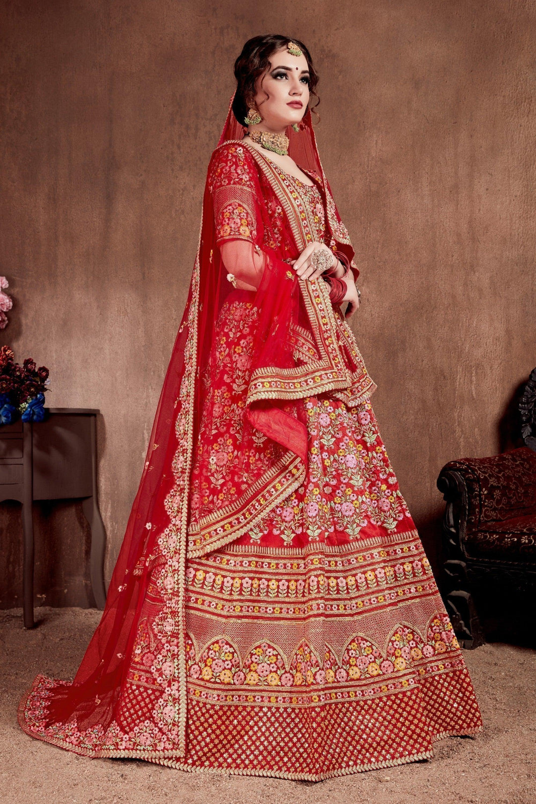 Flattering Red Bridal Lehenga | Designer Lehenga Choli Set for Women