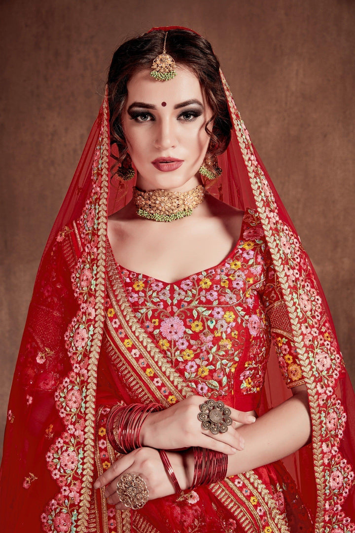 Flattering Red Bridal Lehenga | Designer Lehenga Choli Set for Women