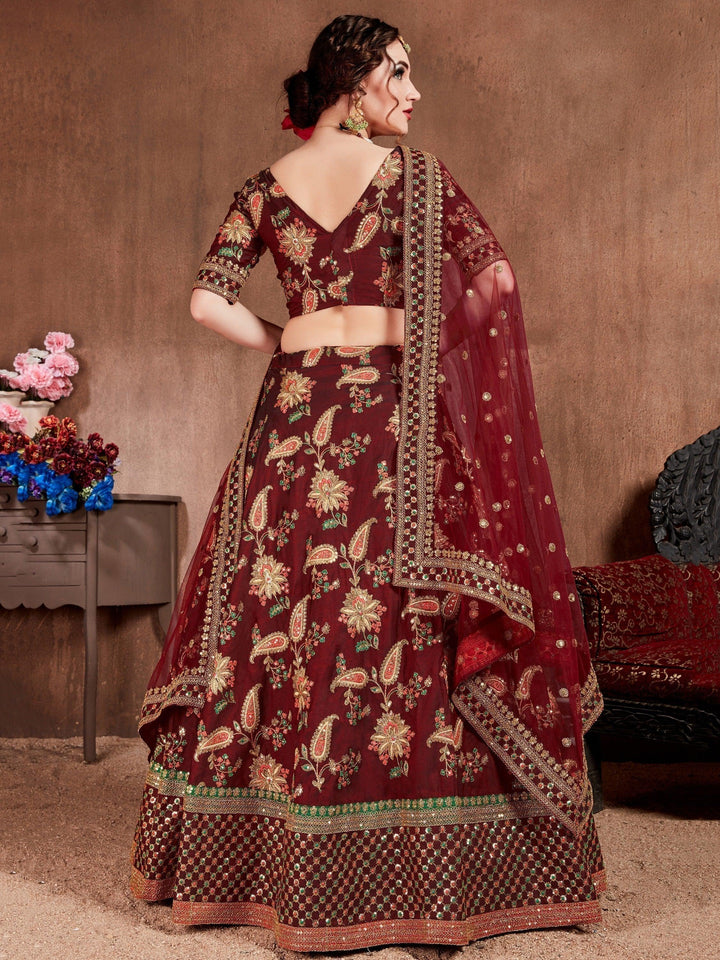 Timeless Dark Maroon Bridal Lehenga | Designer Lehenga Choli Set