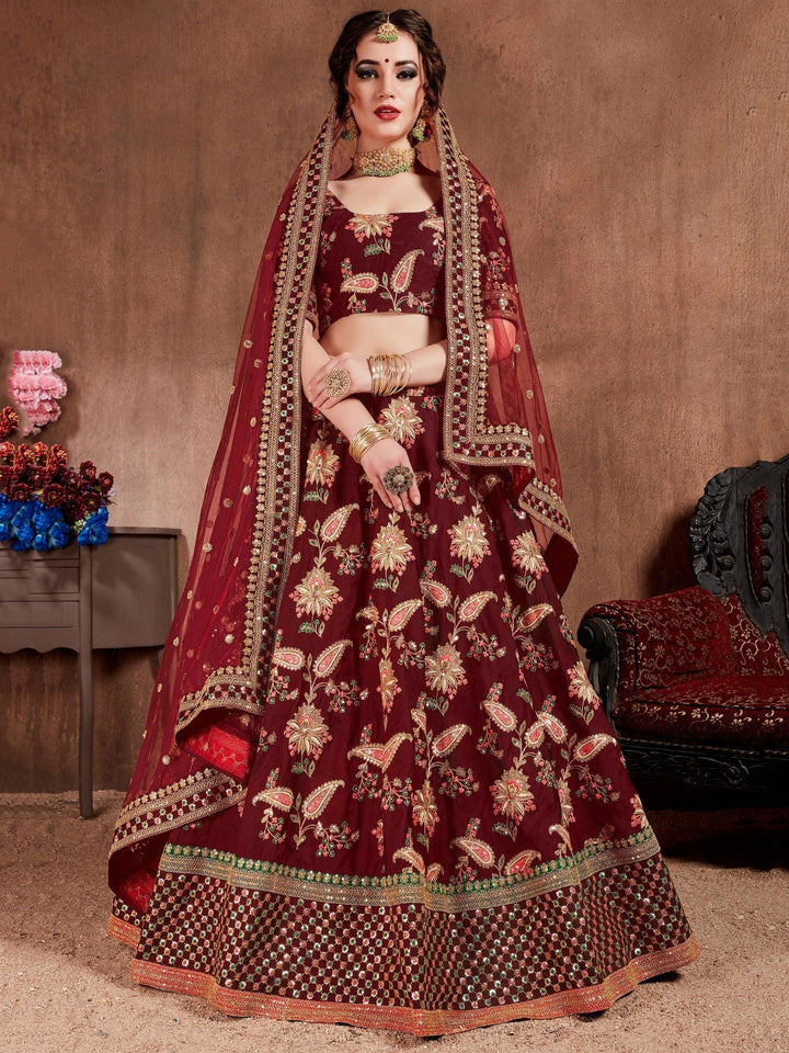 Timeless Dark Maroon Bridal Lehenga | Designer Lehenga Choli Set