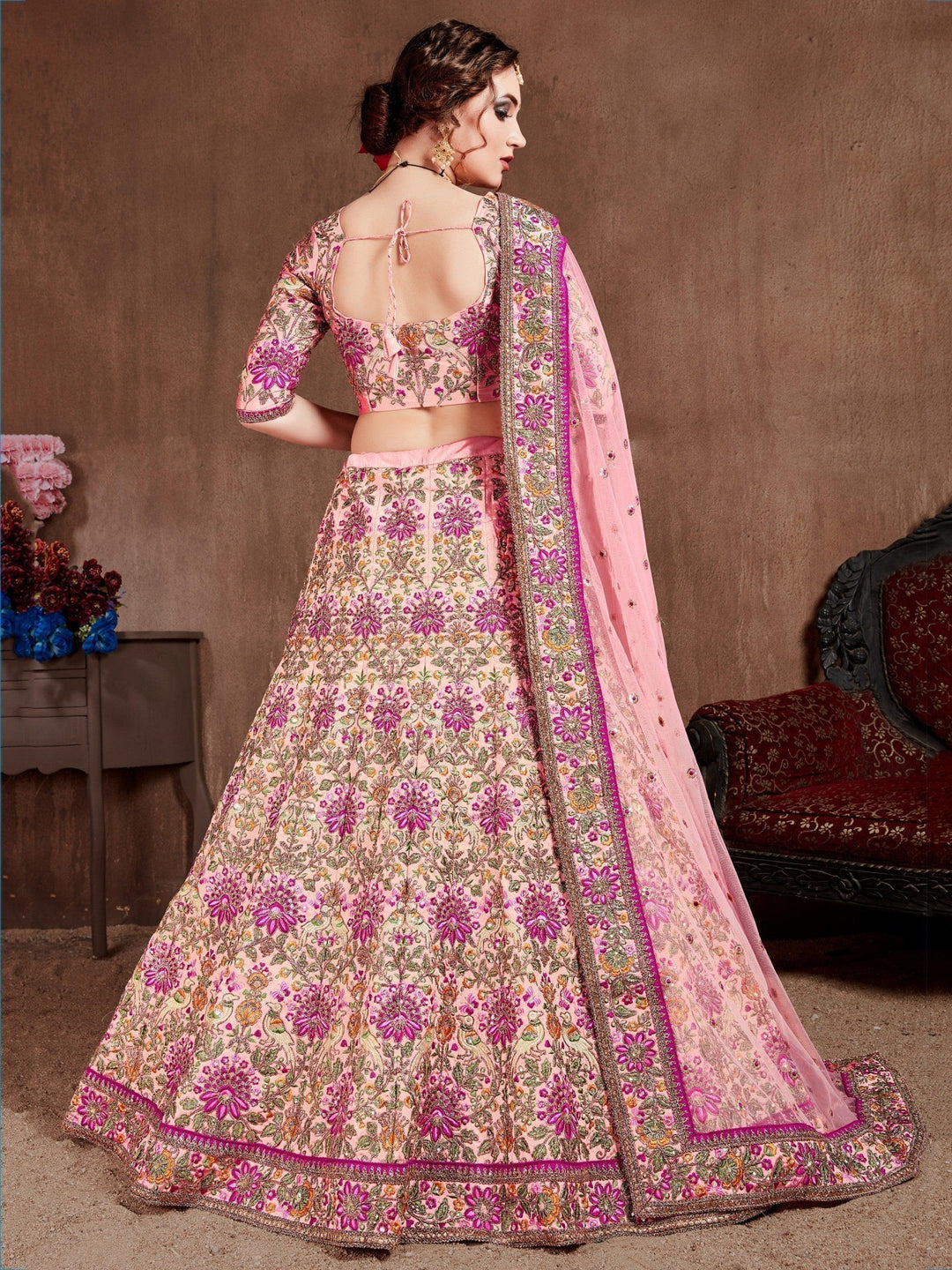 Soft Pastel Pink Bridal Lehenga | Designer Embroidered Lehenga Choli