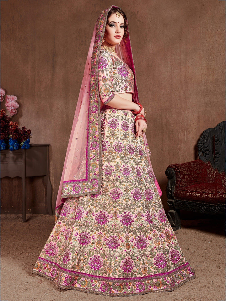 Soft Pastel Pink Bridal Lehenga | Designer Embroidered Lehenga Choli