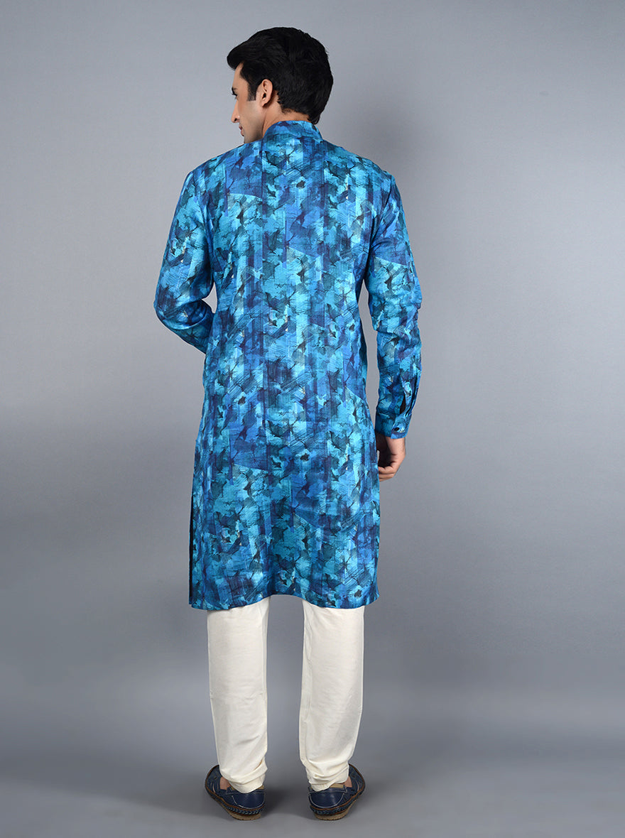 Unique blue kurta set designed for comfort and elegance, perfect for festive occasions and gatherings in the USA.