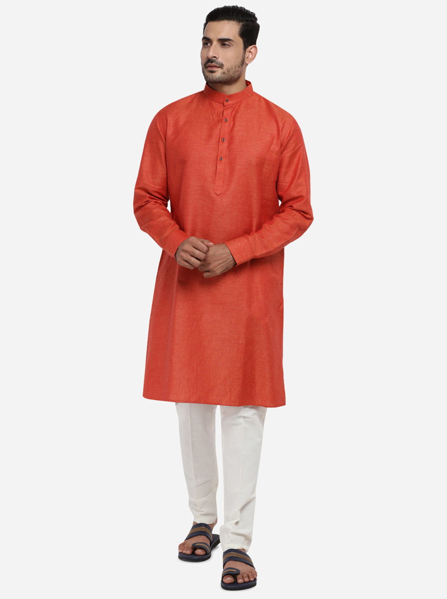 Stylish rust kurta set, perfect for enhancing your festive wardrobe.