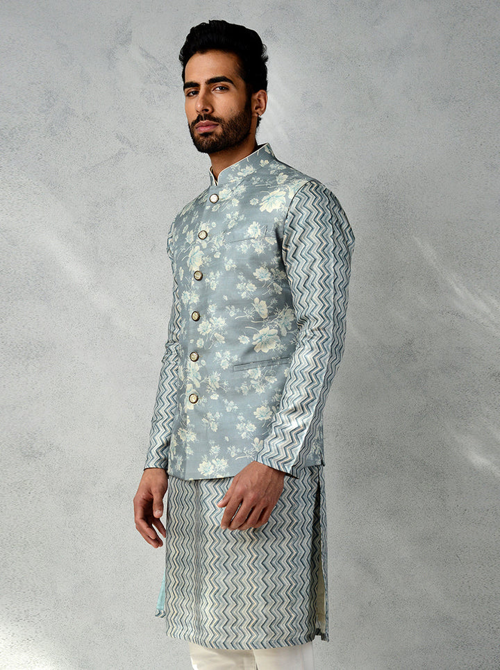 Mint Green Bandhgala Jacket | Classy Look for Modern Men