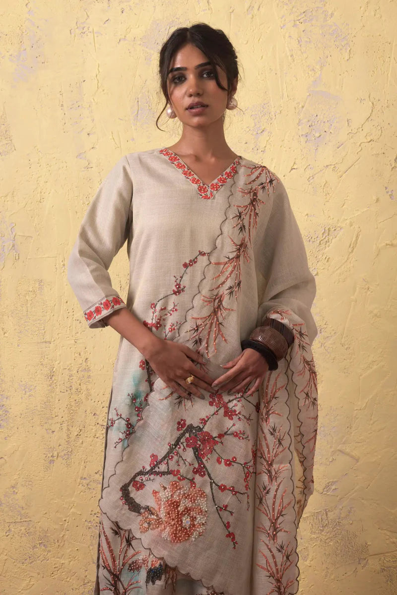 PAYAL Beige Kurta Suit Set with Stunning Sky Print Design - Payal