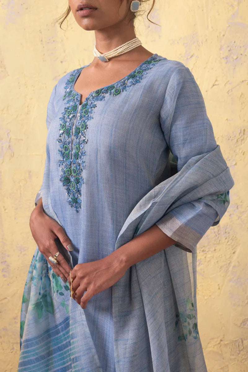 PAYAL Light Blue Kurta Suit Set for Anyday - Payal