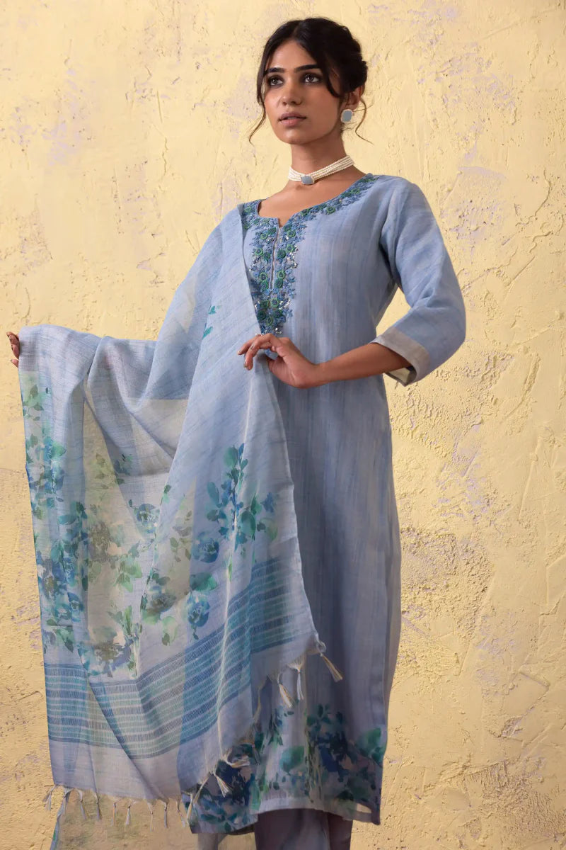 PAYAL Light Blue Kurta Suit Set for Anyday - Payal