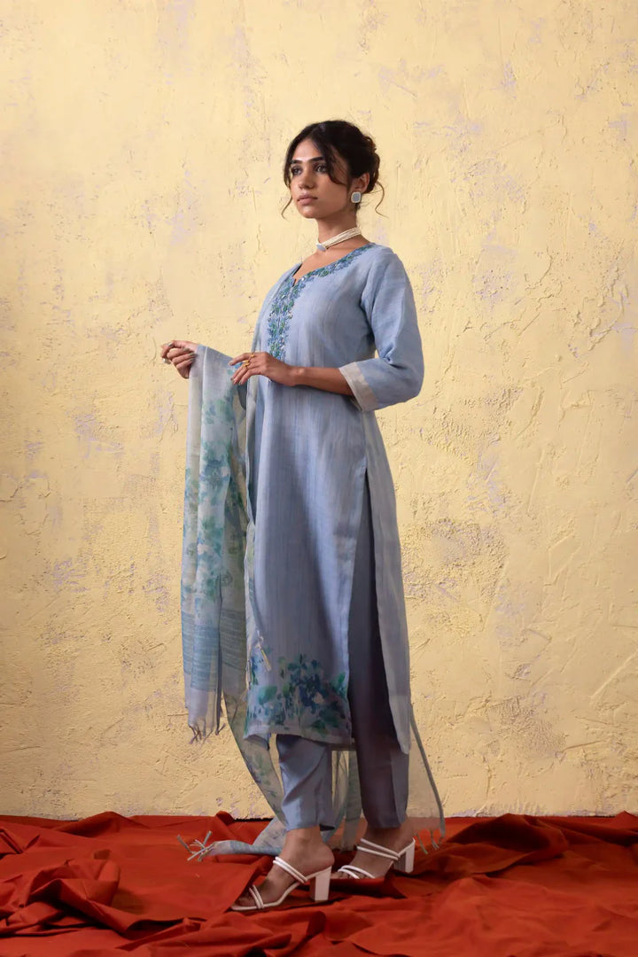 PAYAL Light Blue Kurta Suit Set for Anyday - Payal