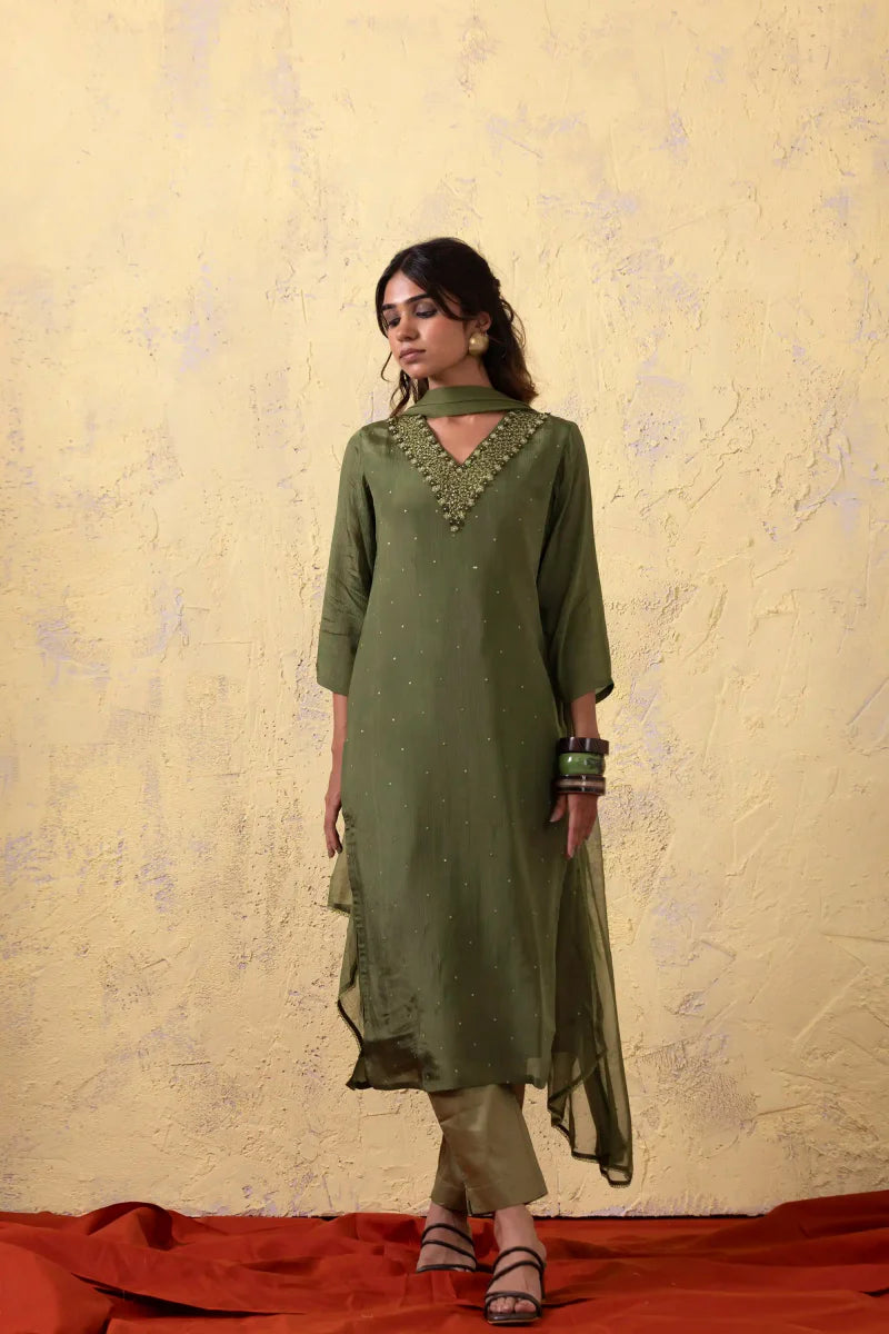 PAYAL Olive Green Kurta Suit Set for Every Occasion - Payal