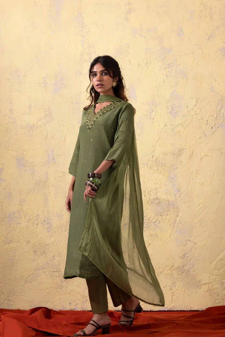 PAYAL Olive Green Kurta Suit Set for Every Occasion - Payal