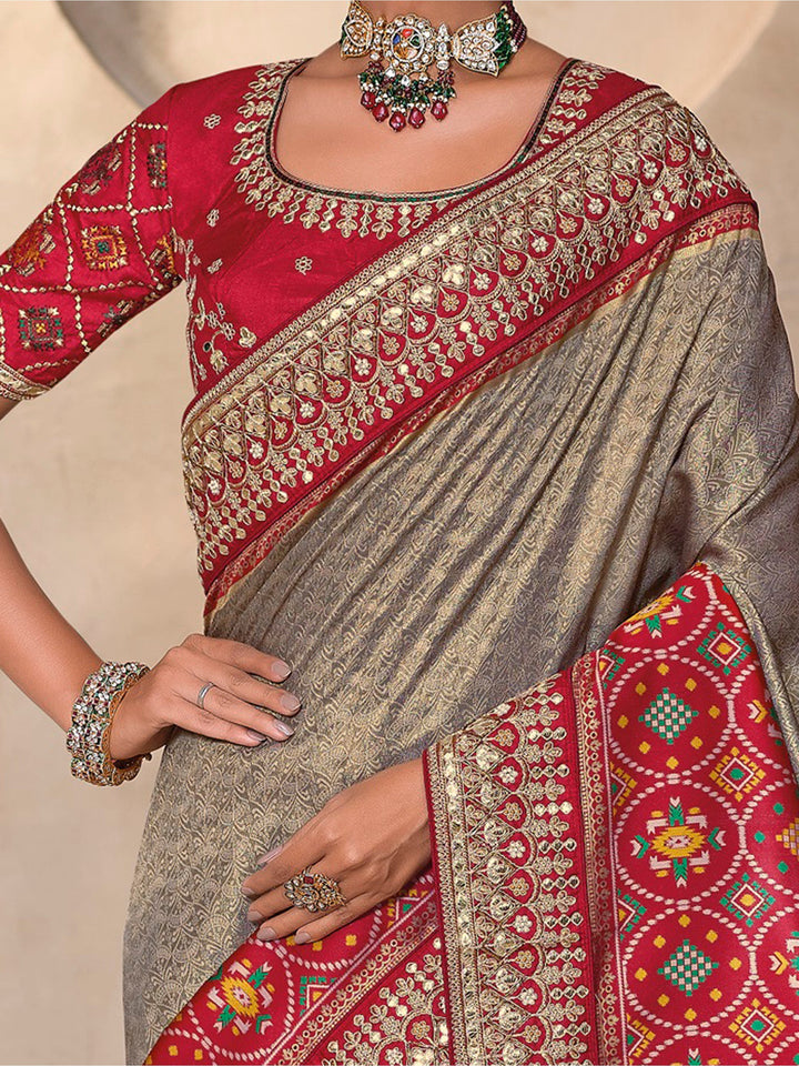 Vibrant color luxurious fabric exclusive attire crafted for elegance and style.