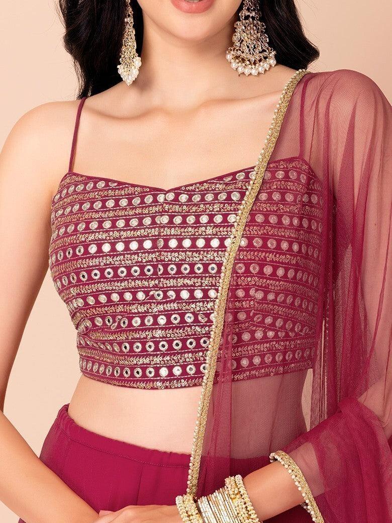 Bridal Pink Lehenga Choli with Dupatta | Soft Net & Sequin Work