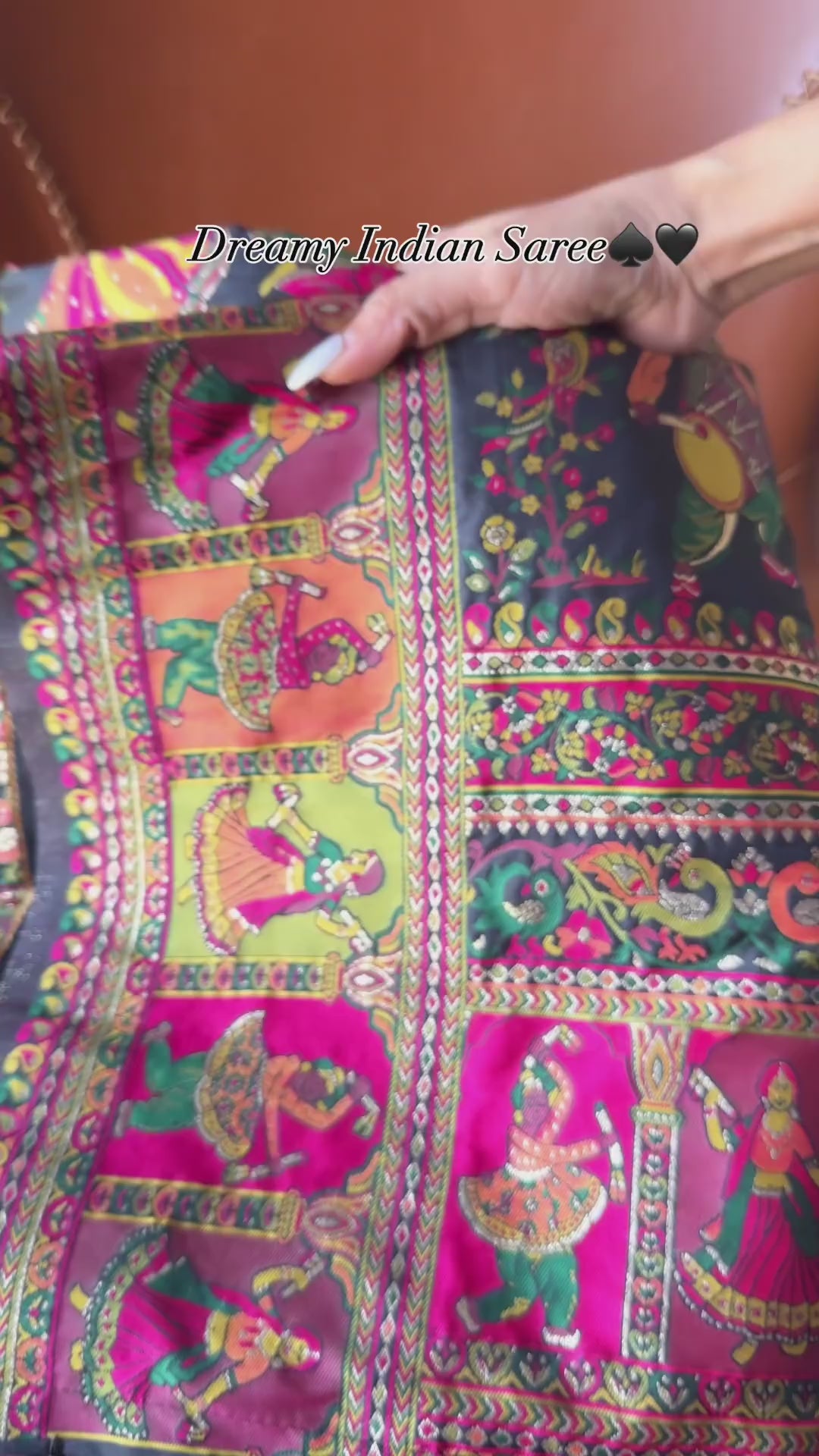 Kashmiri Pashmina Silk Saree with Colorful Weaving | Fancy Indian Sadi