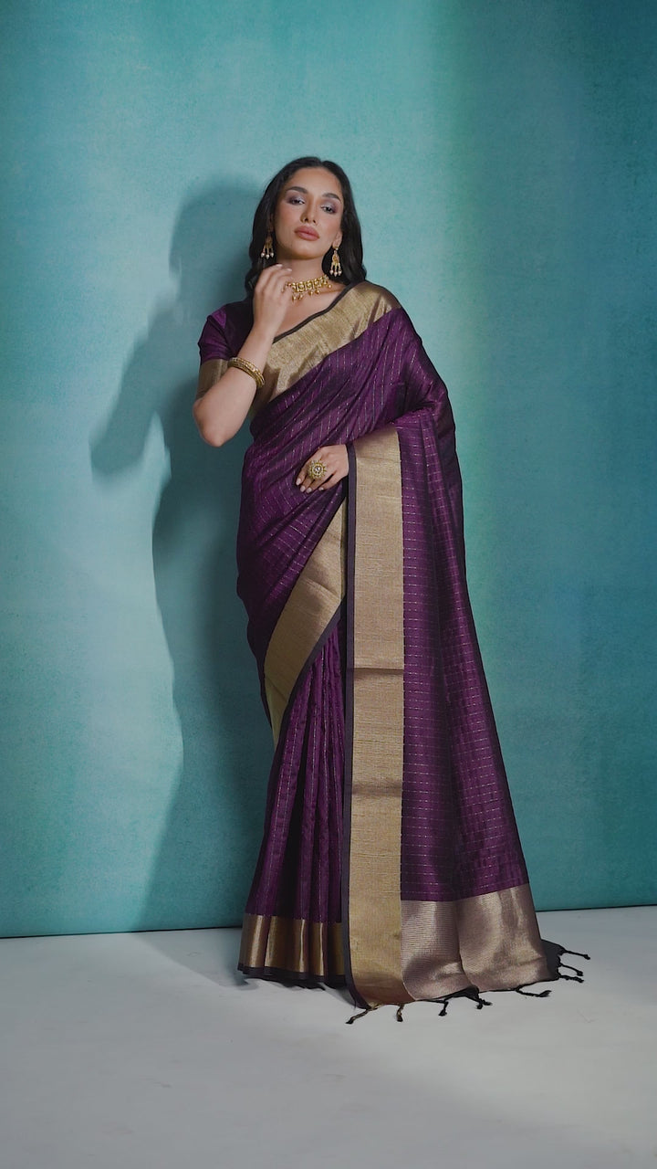 Banarasi Raw Silk Saree with Zari Pattern | Designer Indian Saree