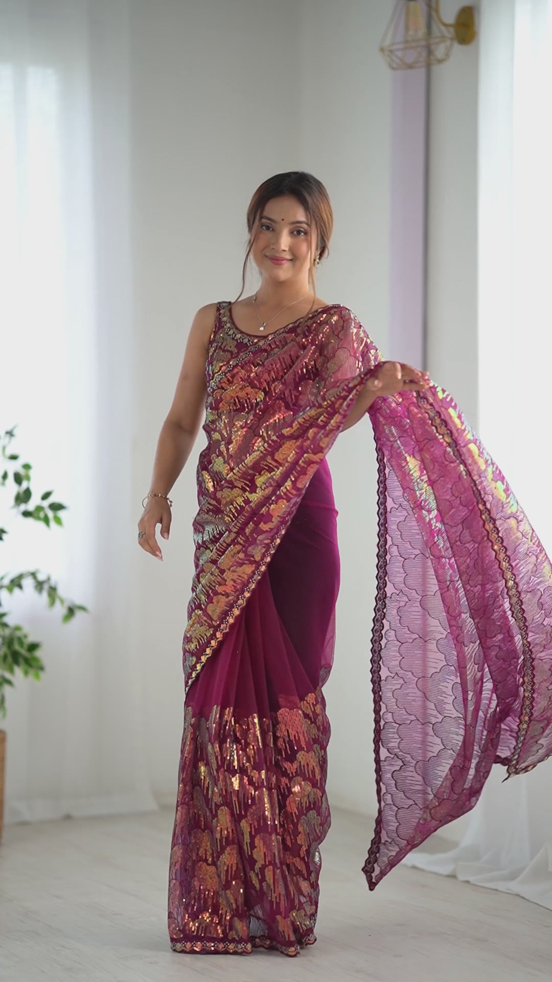 Stunning Mono Net Saree | Heavy Sequance Embroidery Work Work for Partywear